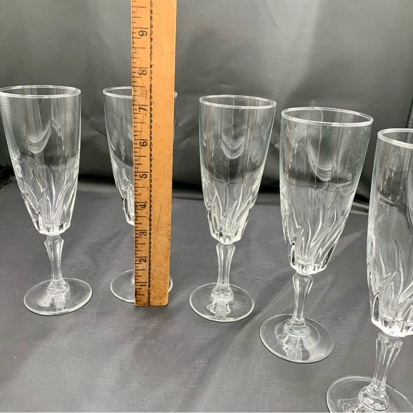 8 Cristal D Arques Flamenco Fluted Champagne Glasses 7,5” - Picture 11 of 13